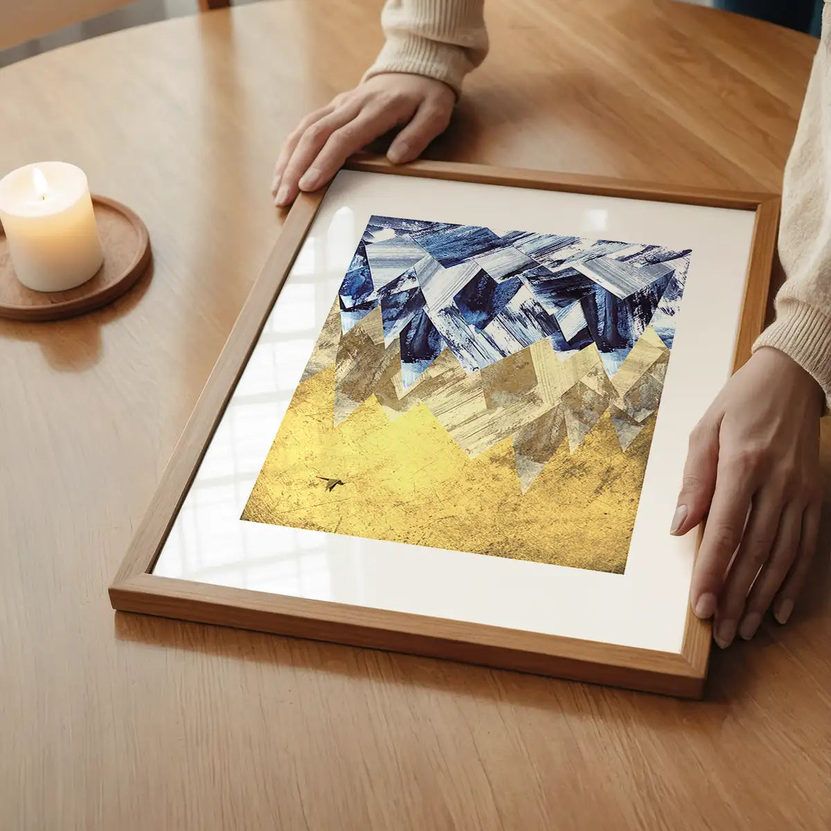 Cutout Mountains Gold Print