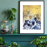 Cutout Mountains Gold Print