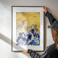 Cutout Mountains Gold Print