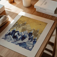 Cutout Mountains Gold Print