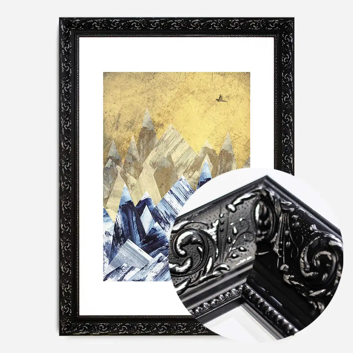 Cutout Mountains Gold Print