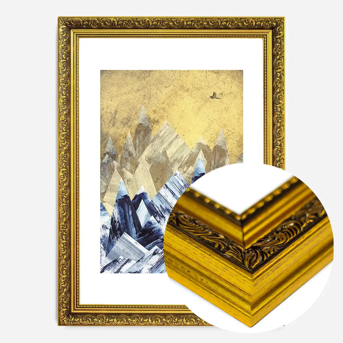 Cutout Mountains Gold Print