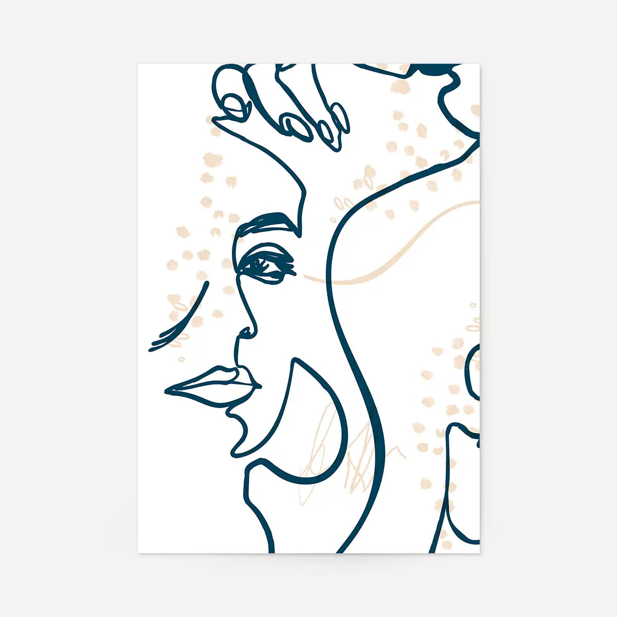 Abstract Scribbled Face Print