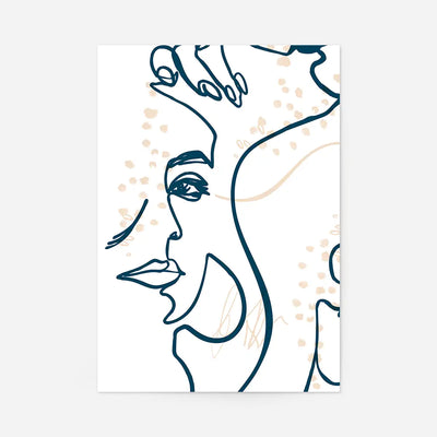 Abstract Scribbled Face Print