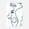 Abstract Scribbled Face Print