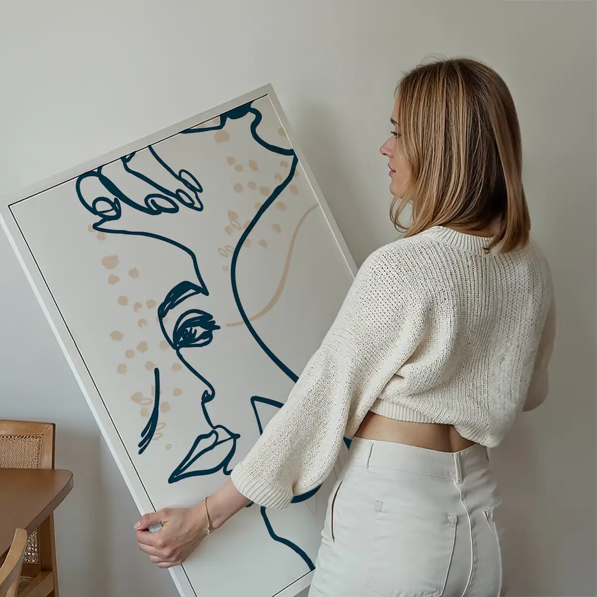 Abstract Scribbled Face Print