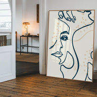 Abstract Scribbled Face Print