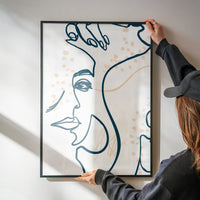 Abstract Scribbled Face Print