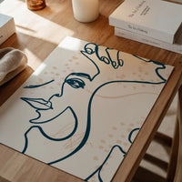 Abstract Scribbled Face Print