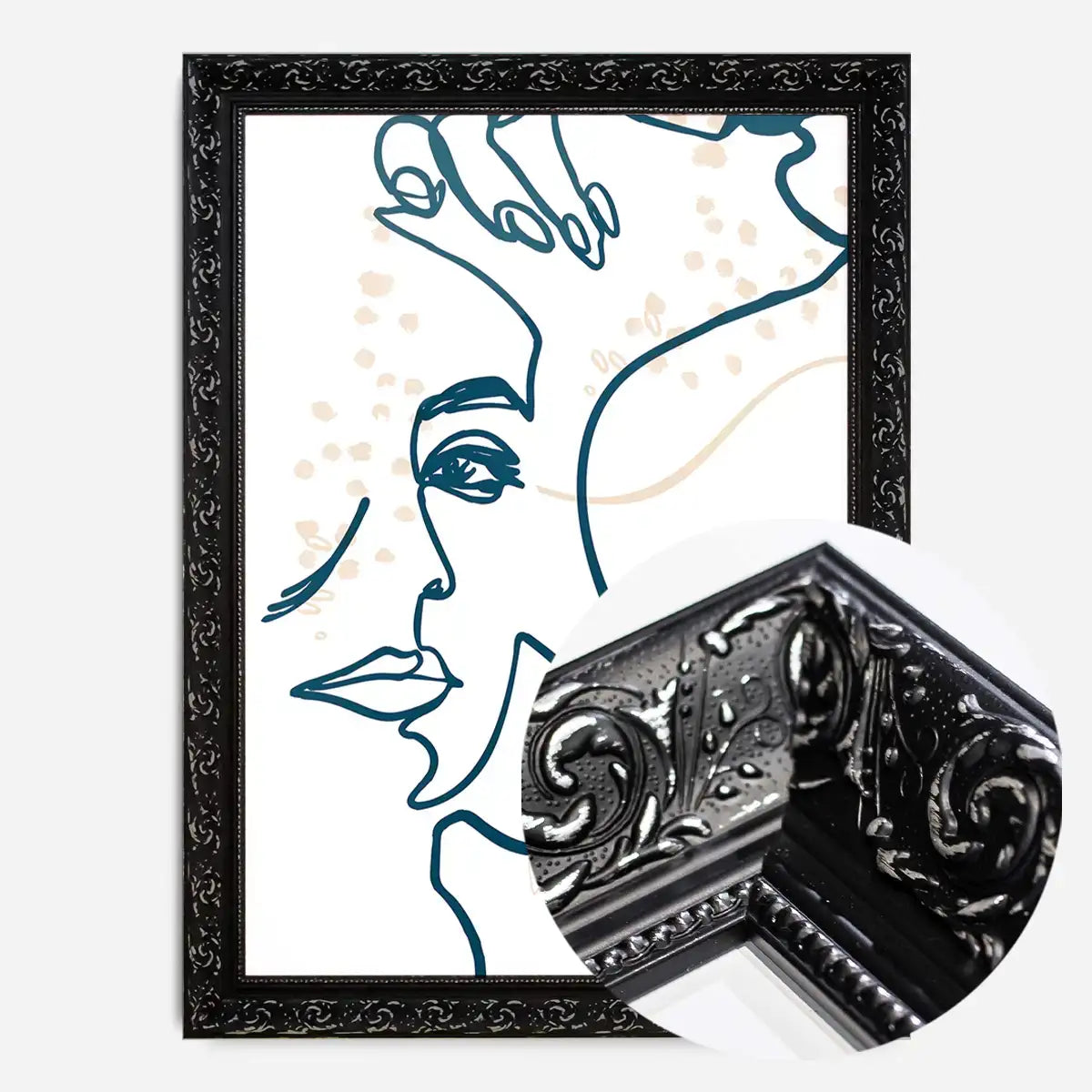 Abstract Scribbled Face Print