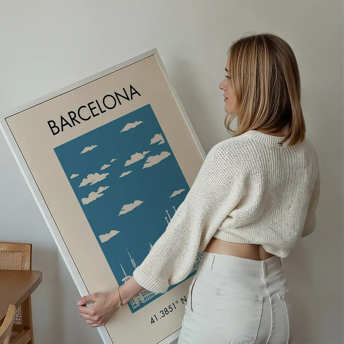Barcelona Tourist Style Poster Print