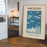 Barcelona Tourist Style Poster Print