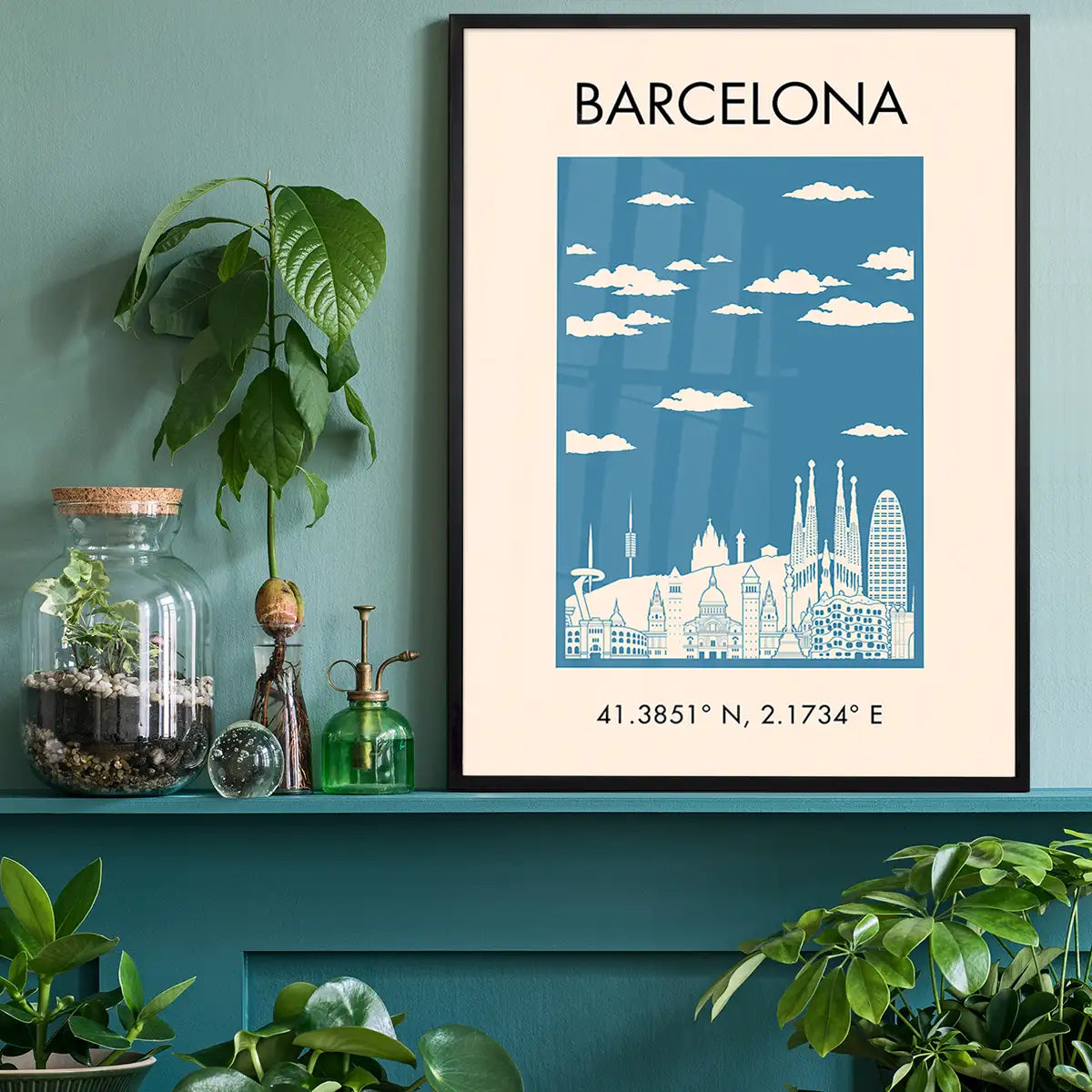 Barcelona Tourist Style Poster Print