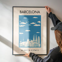 Barcelona Tourist Style Poster Print