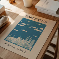 Barcelona Tourist Style Poster Print