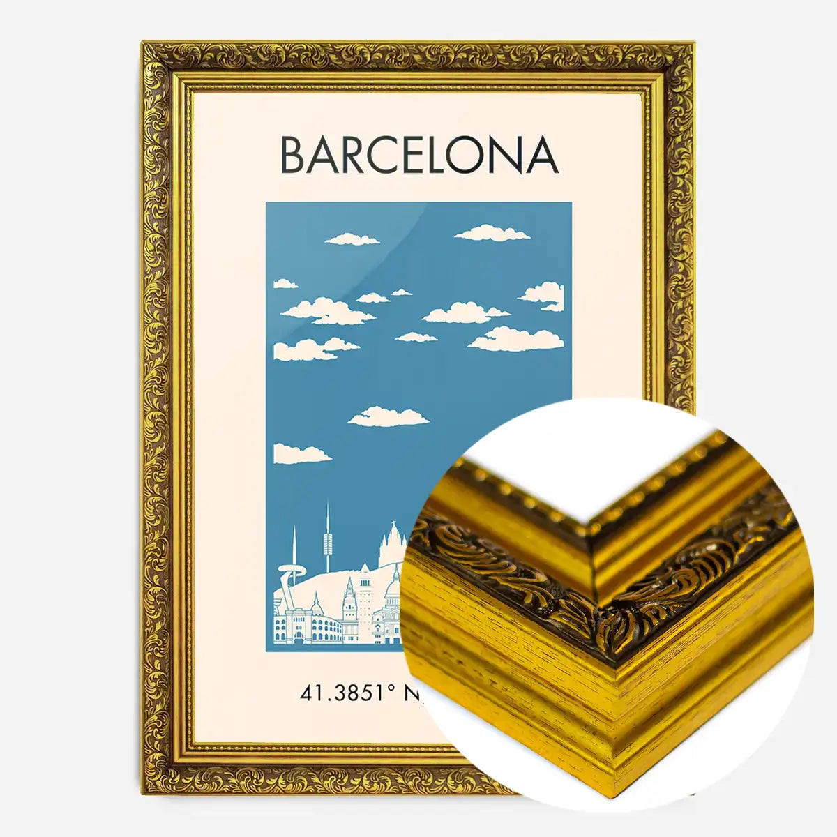 Barcelona Tourist Style Poster Print