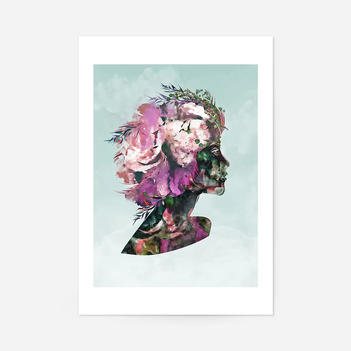 Painted Watercolour Female Face Print