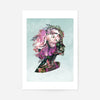 Painted Watercolour Female Face Print