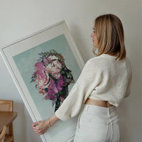 Painted Watercolour Female Face Print