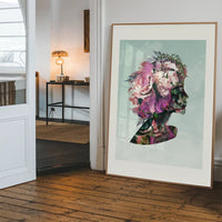 Painted Watercolour Female Face Print