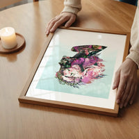 Painted Watercolour Female Face Print