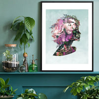 Painted Watercolour Female Face Print