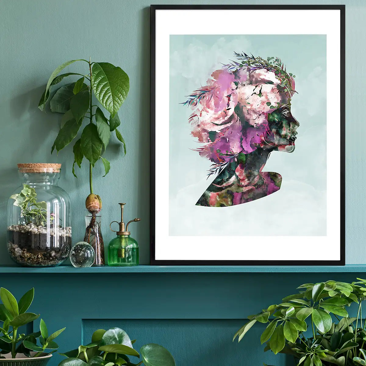Painted Watercolour Female Face Print