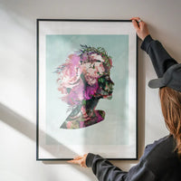 Painted Watercolour Female Face Print