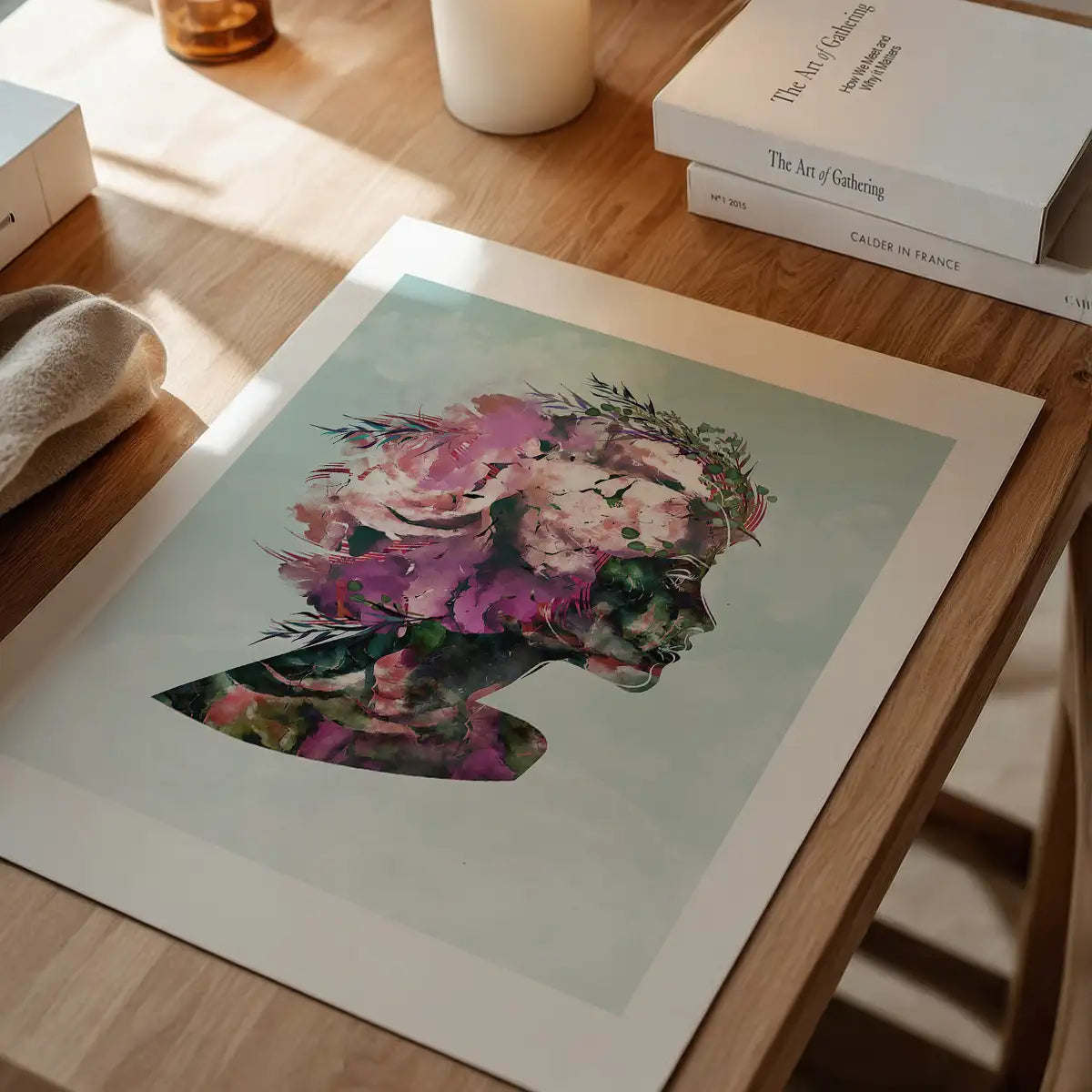 Painted Watercolour Female Face Print