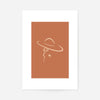 Lady Wearing Hat Natural Minimal Print