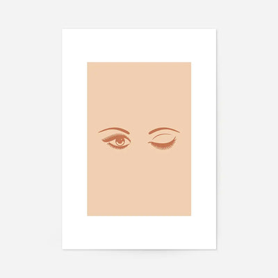 Winking Eyes Natural Print
