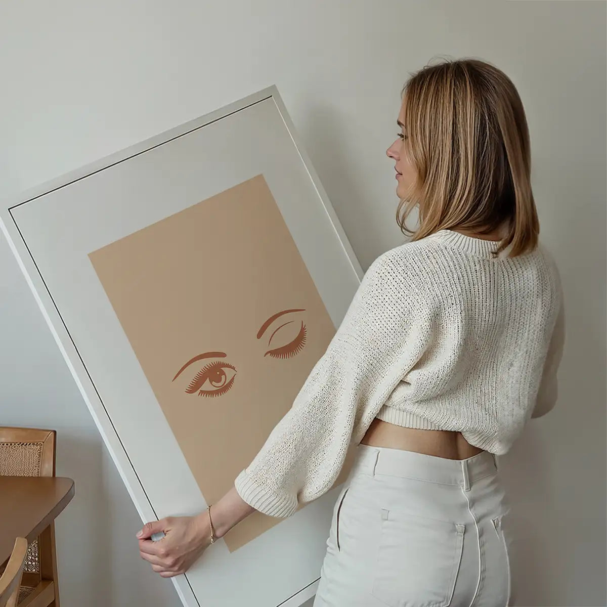 Winking Eyes Natural Print