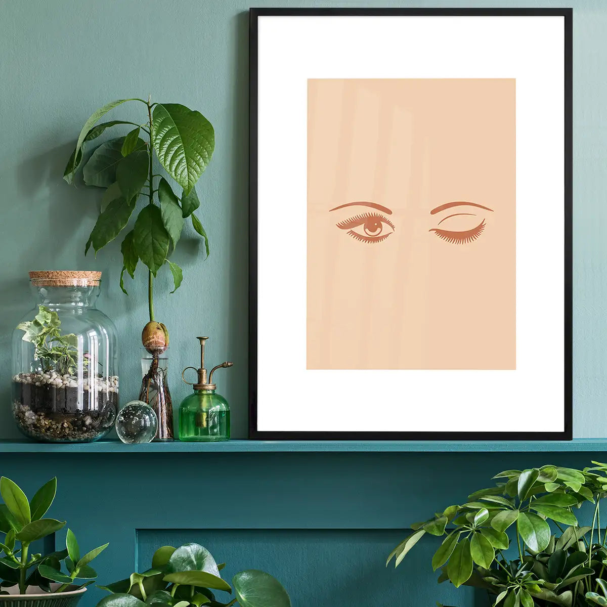 Winking Eyes Natural Print