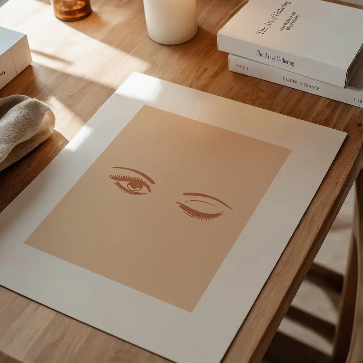 Winking Eyes Natural Print
