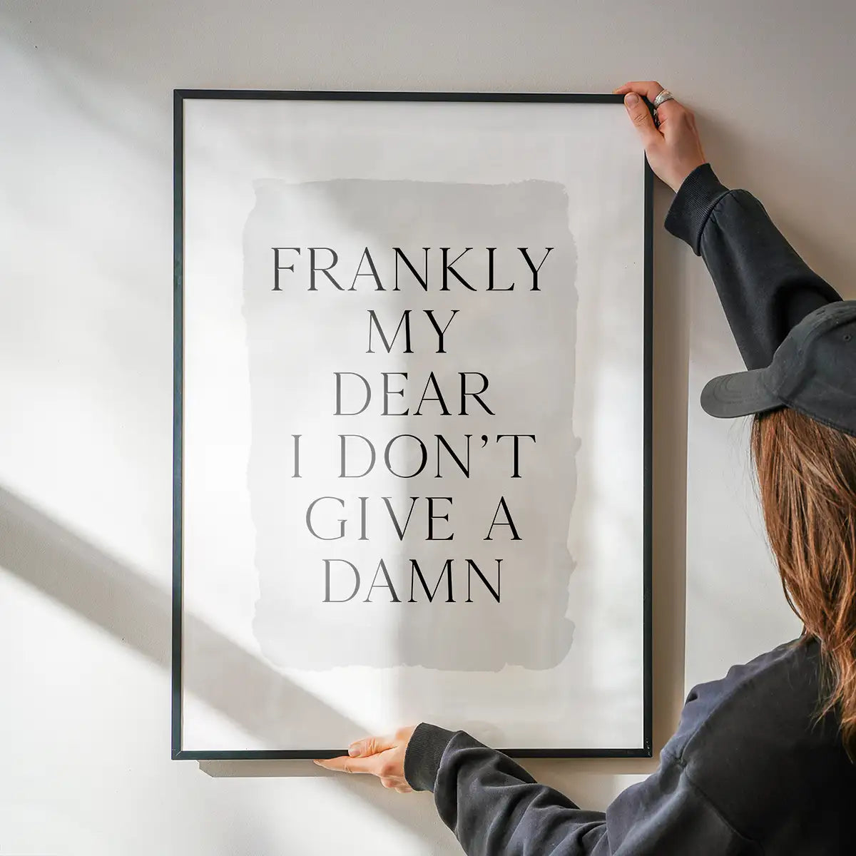 Frankly My Dear Black and White Quote Print