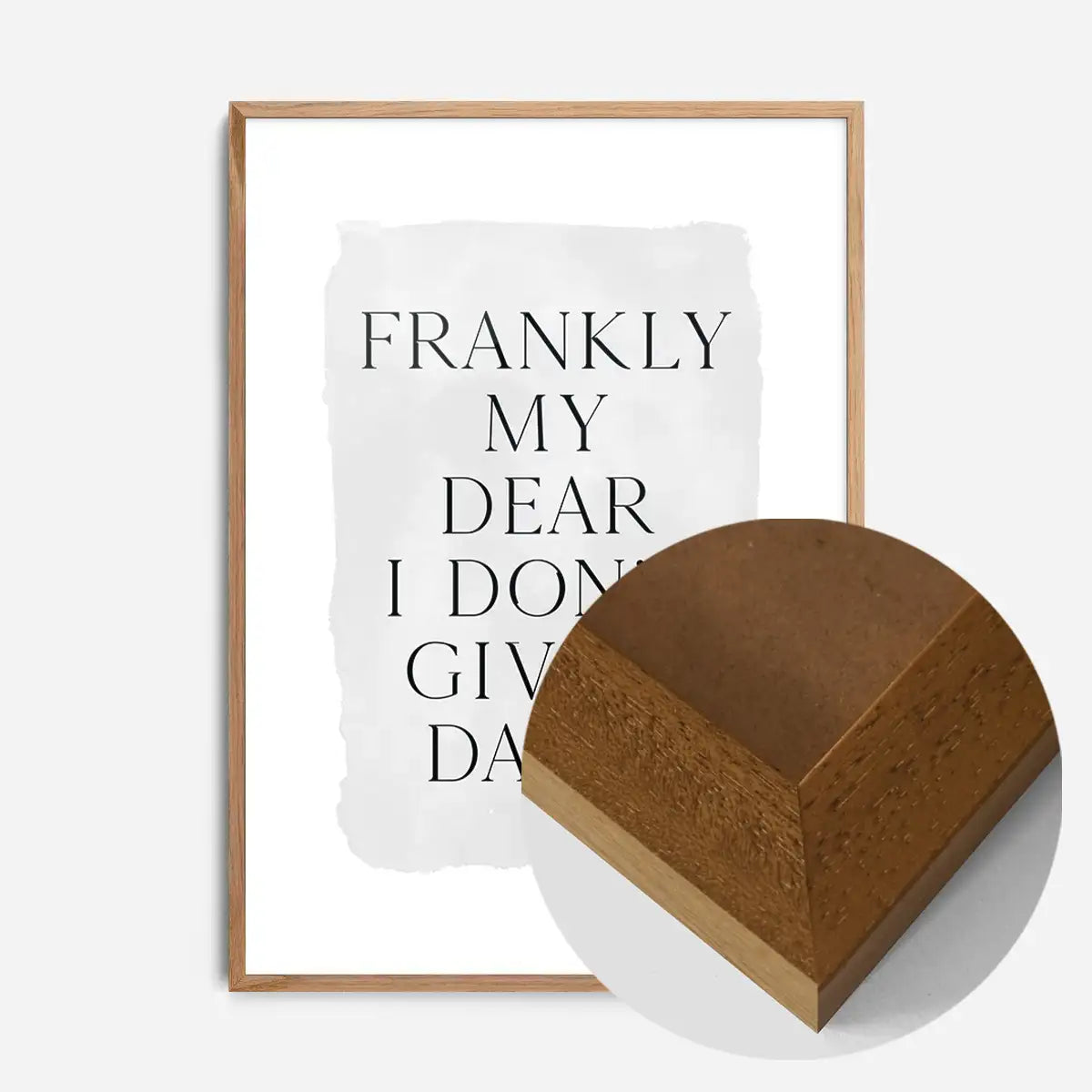 Frankly My Dear Black and White Quote Print