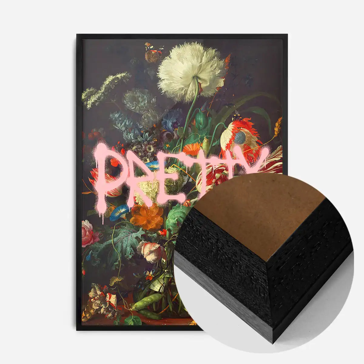 Pretty Flowers Vase Graffiti Painting Print