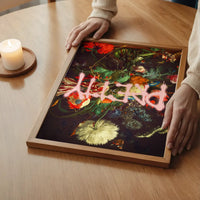 Pretty Flowers Vase Graffiti Painting Print