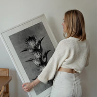 Vintage Botanical Study 2 Black and White Art Print