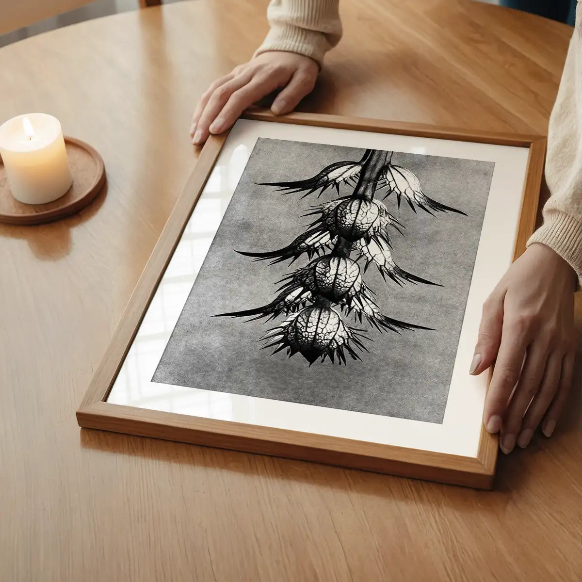 Vintage Botanical Study 2 Black and White Art Print