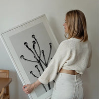 Vintage Botanical Study 3 Black and White Art Print