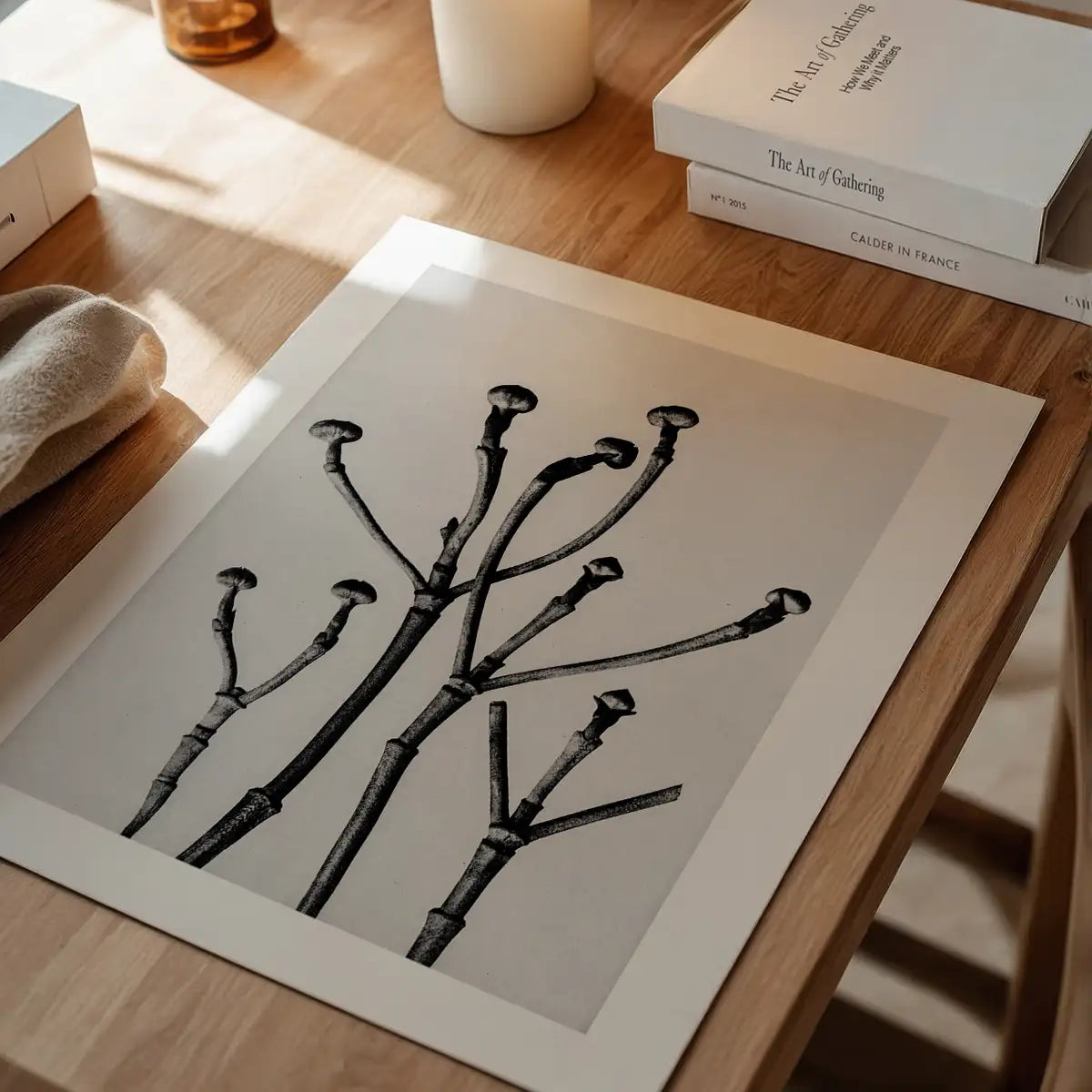 Vintage Botanical Study 3 Black and White Art Print