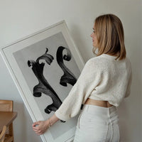 Vintage Botanical Study 5 Black and White Art Print