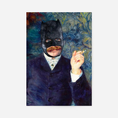 Vintage Superhero Painting Altered Art Print