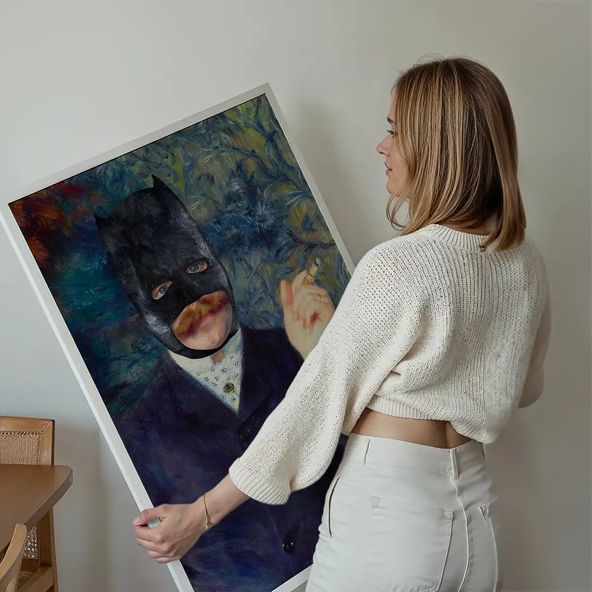 Vintage Superhero Painting Altered Art Print