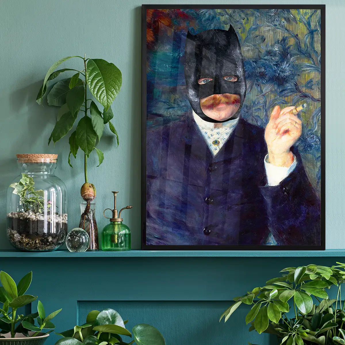 Vintage Superhero Painting Altered Art Print