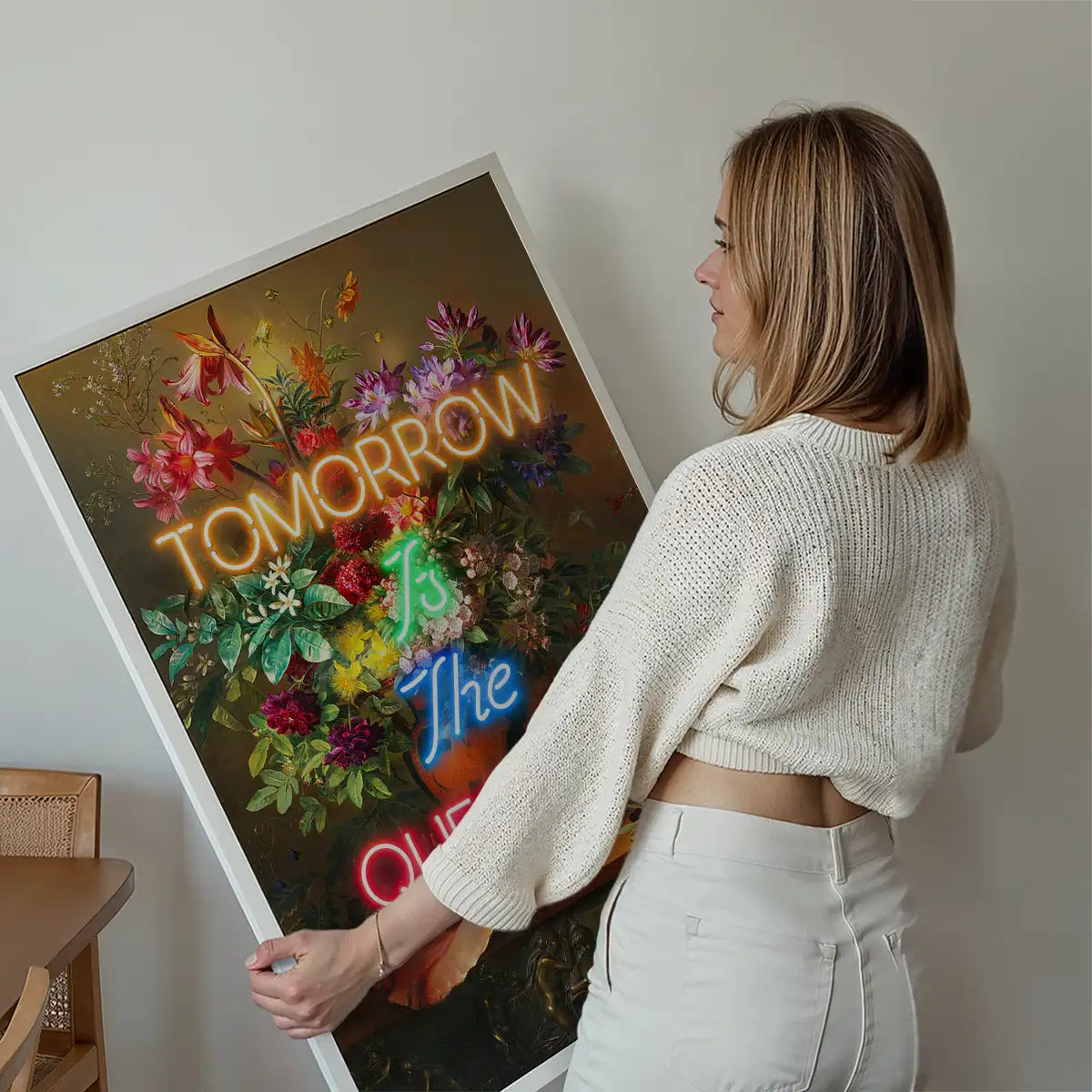 Tomorrow Is The Question Neon Quote Print