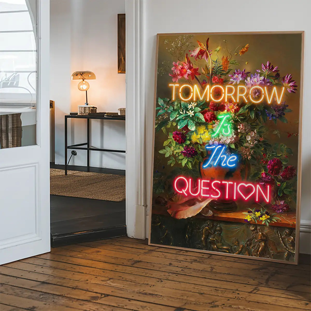 Tomorrow Is The Question Neon Quote Print