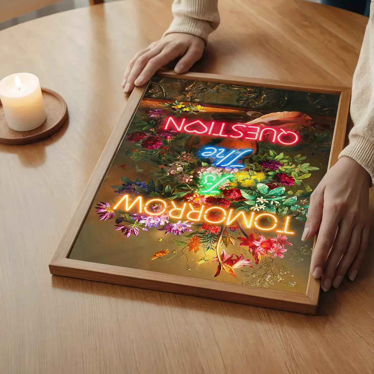 Tomorrow Is The Question Neon Quote Print