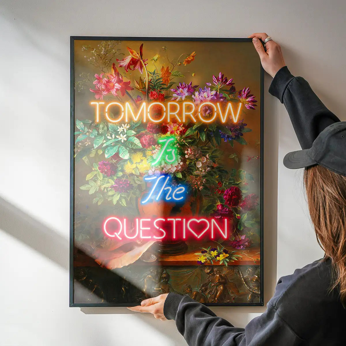 Tomorrow Is The Question Neon Quote Print